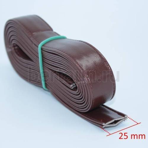 Ручки сумочные ПЛОСКИЕ № 66 2,5см*2м тем.корич. блеск