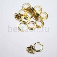 Блочка и  люверс  №57 D 6 мм  (5000 шт/уп) золото