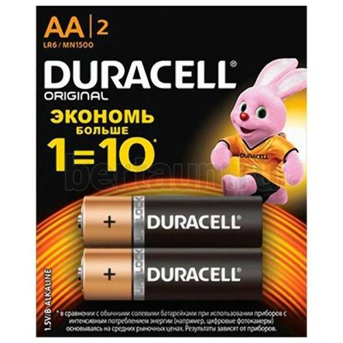 Батарейка № 52  MN1500/LR6/AA BL-12 Duracell (2шт/упак)пальчик