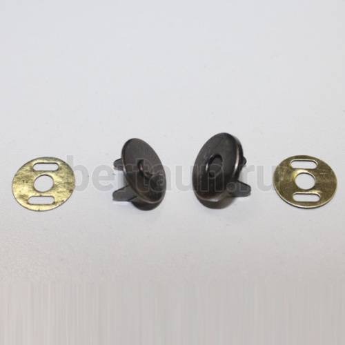 Кнопка №27 магнитная 14 мм темн.никель  (5 шт/уп)