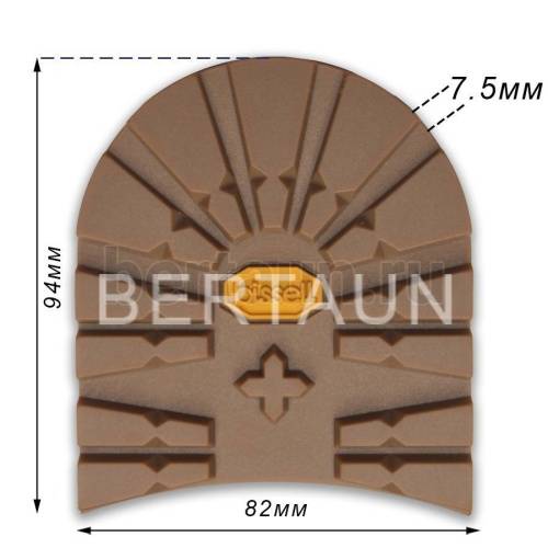 Набойка №  54  BISSELL 618S   ТАНК 7.5 мм женская светло-коричневый LIGHT BROWN (8) "желтый логотип"