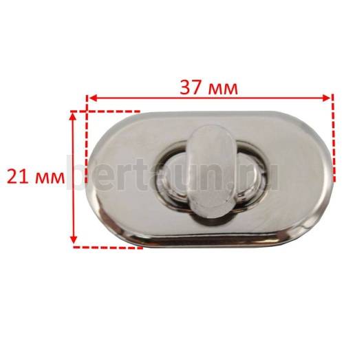 Замок портфельный № 35 повор.JX-08A050 GFM овал 35*20мм никель