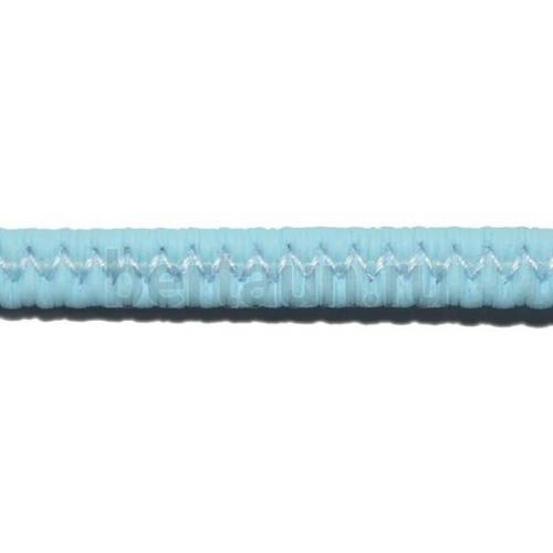 Резинка босоножная в кожаной оплетке 6 мм голубая Италия