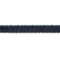 Резинка босоножная в кожаной оплетке 6 мм тёмно-синяя Италия
