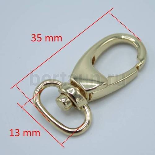 Карабин № 41 метал. д/сумок LT РМ07 НМ01/0079 13мм золото