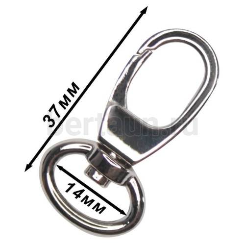 Карабин №106  метал. д/сумок FCD 14 мм никель