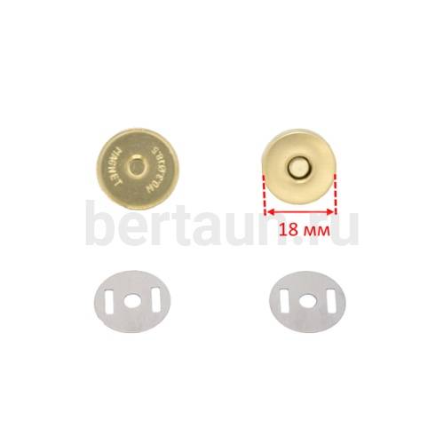 Кнопка №49 магнитная 18 мм золото 3F 032 золото 5шт/упак