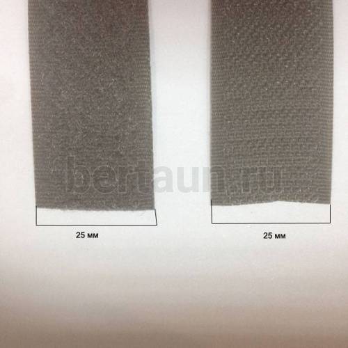 Лента  " липучка " 25мм. т. серый