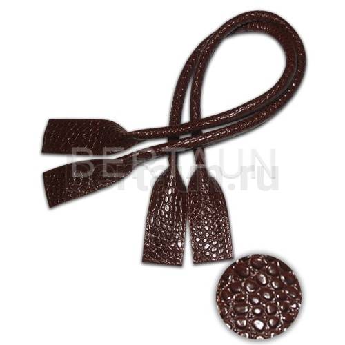 Ручки сумочные готовые 65см № 77 полиурет. корич. крок. мат