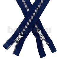 МОЛНИЯ № 27 КУРТОЧНАЯ ИТАЛИЯ Т5 метал.никель 100 см 2 замка т.синий