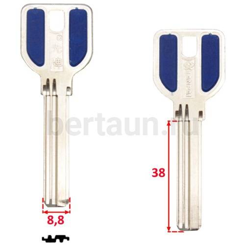 Заг.для ключ. MCM-6D/MCM2( MSM нов.38 мм верт 3 паза)(GM33 ящ 239)№284 Заг.для ключ. MCM-6D/MCM2( MSM нов.38 мм верт 3 паза)(GM33 ящ 239)№284
