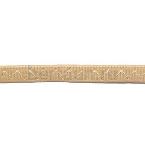 Резинка босоножная в кожаной оплетке  8 мм бежевая Италия