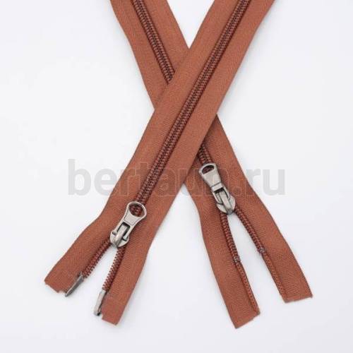 МОЛНИЯ №132 курточная 2 замка спираль Т7 ПРИБАЛТИКА 120 см свет. коричневая