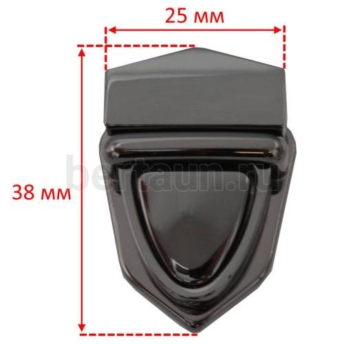 Замок портфельный № 87 DSV  0186Л 26*40 мм тем.никель