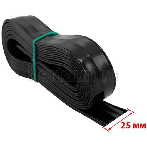 Ручки сумочные ПЛОСКИЕ № 74 2,5см*2м черный гладкий блеск