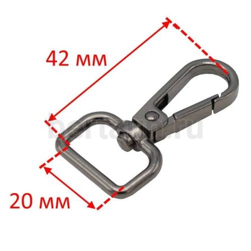 Карабин № 23 метал. д/сумок.GFM C-5224 20 мм тем.никель 