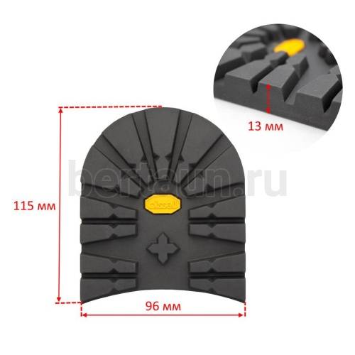 Набойка №    2086  BISSELL 617ТК ТАНК 13 мм мужская черный BLACK (2) "желтый логотип"