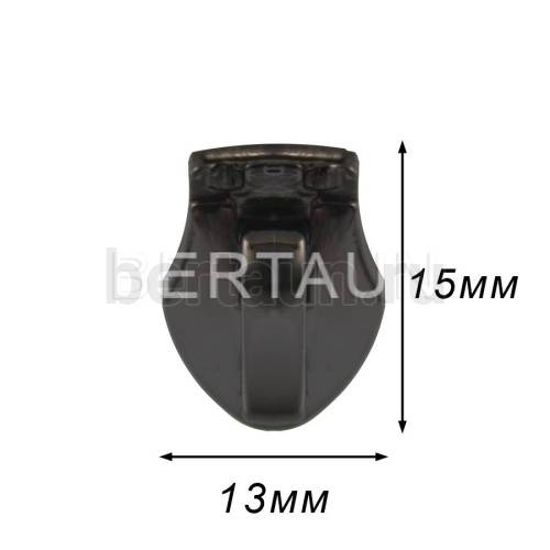 Замок-бегунок №244  на спираль (движок для съемного пулера)  Т8  тем.никель