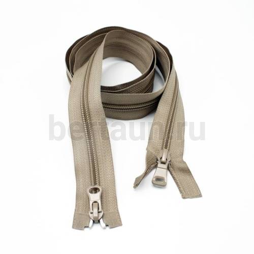 МОЛНИЯ №340 курточная 2 замка спираль Т7 ПРИБАЛТИКА 120 см беж (308)