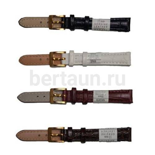 Ремешки для часов №  8  КОЖА 12 мм NAGATA в ассортименте