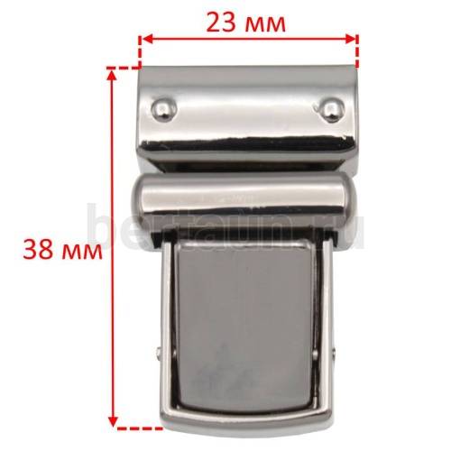 Замок портфельный №120 С154-1 BERT/DSV 0133Л 22*36 мм тем.никель