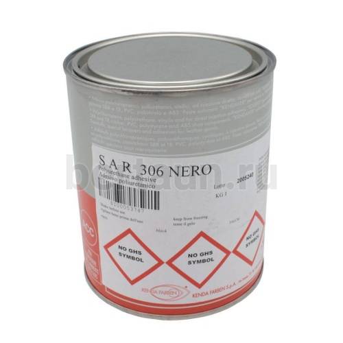 Клей №  9  SAR 306N  полиуритановый  (ЧЕРНЫЙ) 1 кг. ЖЕЛЕЗ. БАНКА