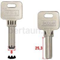 Заг.для ключ. BAODEAN 4 пазы  метал. квадр. голова № 510