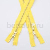 МОЛНИЯ № 59 КУРТОЧНАЯ ИТАЛИЯ Т5 метал.золото 100 см 2 замка желтый