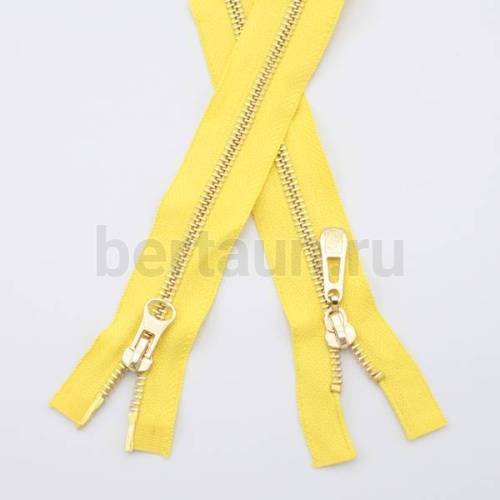 МОЛНИЯ № 59 КУРТОЧНАЯ ИТАЛИЯ Т5 метал.золото 100 см 2 замка желтый
