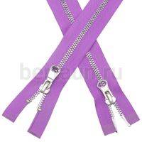 МОЛНИЯ №330 КУРТОЧНАЯ ИТАЛИЯ Т5 метал.никель 100 см 2 замка сирень (172)