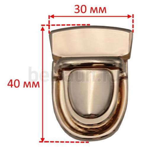 Замок портфельный № 75 JX-09A014 золото