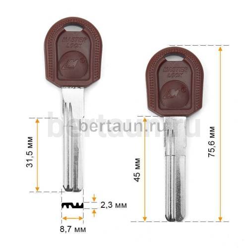 Заг.для ключ. LM-1DP MASTER.LOCK.LM 2 паза 32 мм бронь Н-199  (вертикалка)  №431