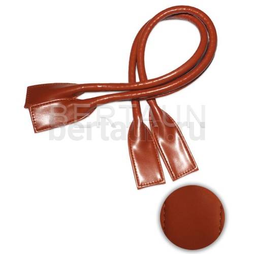 Ручки сумочные готовые 65см № 89 полиурет. кирпичный гладк.блеск