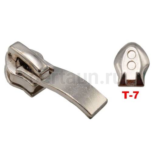 Замок-бегунок № 24 спираль Т7 ПУЗАТЫЙ BERT никель