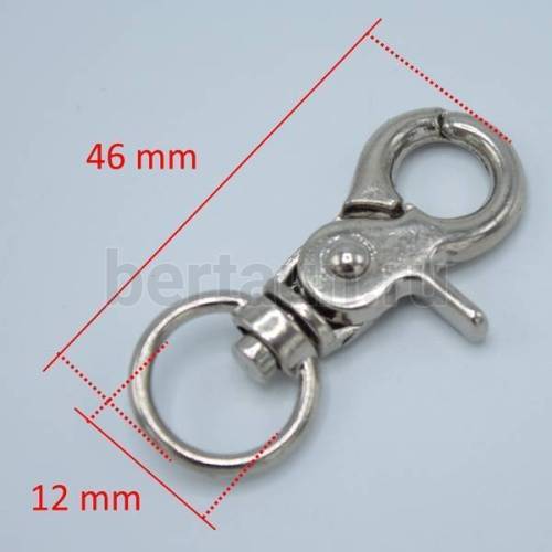 Карабин № 39 метал. д/сумок LT НХ 1425 12мм никель