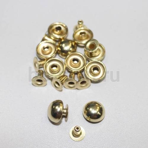Заклепки "Хольнитены" №20 10 мм (10 шт/уп) ВЫПУКЛЫЕ золото