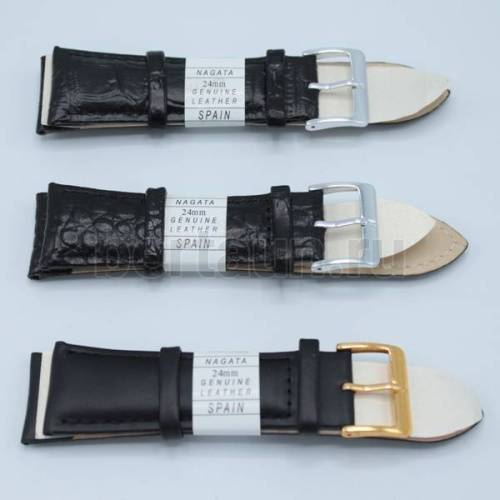 Ремешки для часов № 14   КОЖА 24 мм NAGATA в ассортименте