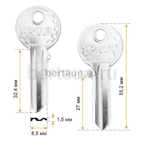 Заг.для ключ. U5D_U5D_UL050_UNL5_FAVOUR  1.6mm англ. ( Н-031 ) №587