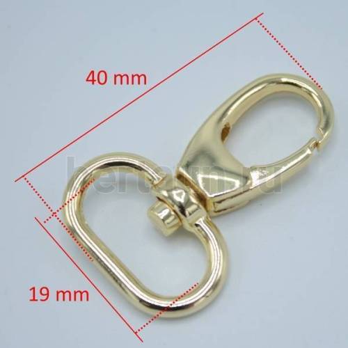 Карабин № 59 метал. д/сумок LT PM07 НМ01/0079 19 мм золото