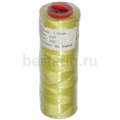 Нитки вощеные№116d1мм 100м.для ручной прошивки св.ЖЕЛТЫЙ 990 DAFNA