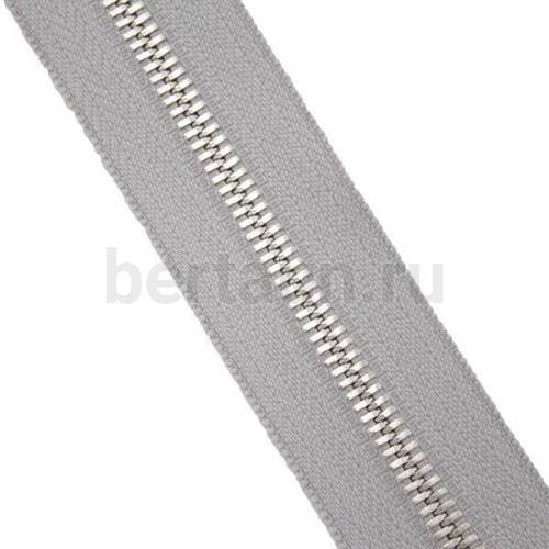 Молния рулонная №  76 МЕТАЛЛ никель Т5 GFM D204 св.серая