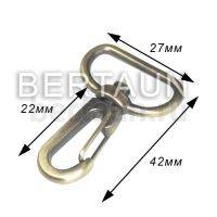 Карабин №159 металический карабин для сумки К3721Д (2184)  22 мм антик
