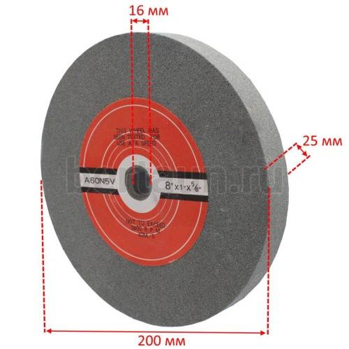 Инстр. №222  Круг шлифовальный на станок BG DL600  200*25*16