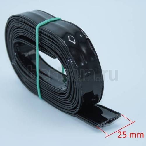 Ручки сумочные ПЛОСКИЕ № 73 2,5см*2м черный лак