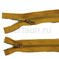 МОЛНИЯ № 17 КУРТОЧНАЯ ИТАЛИЯ Т5 метал.золото 100 см 2 замка горчичный