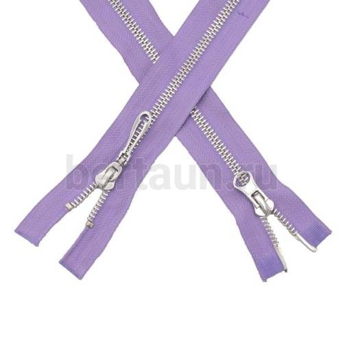 МОЛНИЯ №  8 КУРТОЧНАЯ ИТАЛИЯ Т5 метал.никель 100 см 2 замка сирень