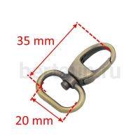 Карабин № 21 метал. д/сумок.GM 20мм *50 мм арт.057 TZ/7311 антик