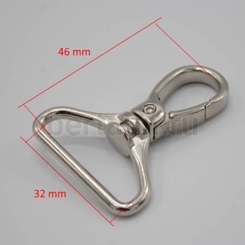 Карабин № 10 метал. д/сумок.GM В102/LT 1875 32 мм никель