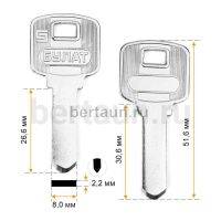 Заг.для ключ. BUL-2 БУЛАТ пустышка 2,3 мм (булат-вс-5а50мх/без пазов).Н-130  №620