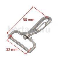 Карабин № 25 метал. д/сумок 32 мм арт.485 ИС/ZH-485 ТМЛ никель